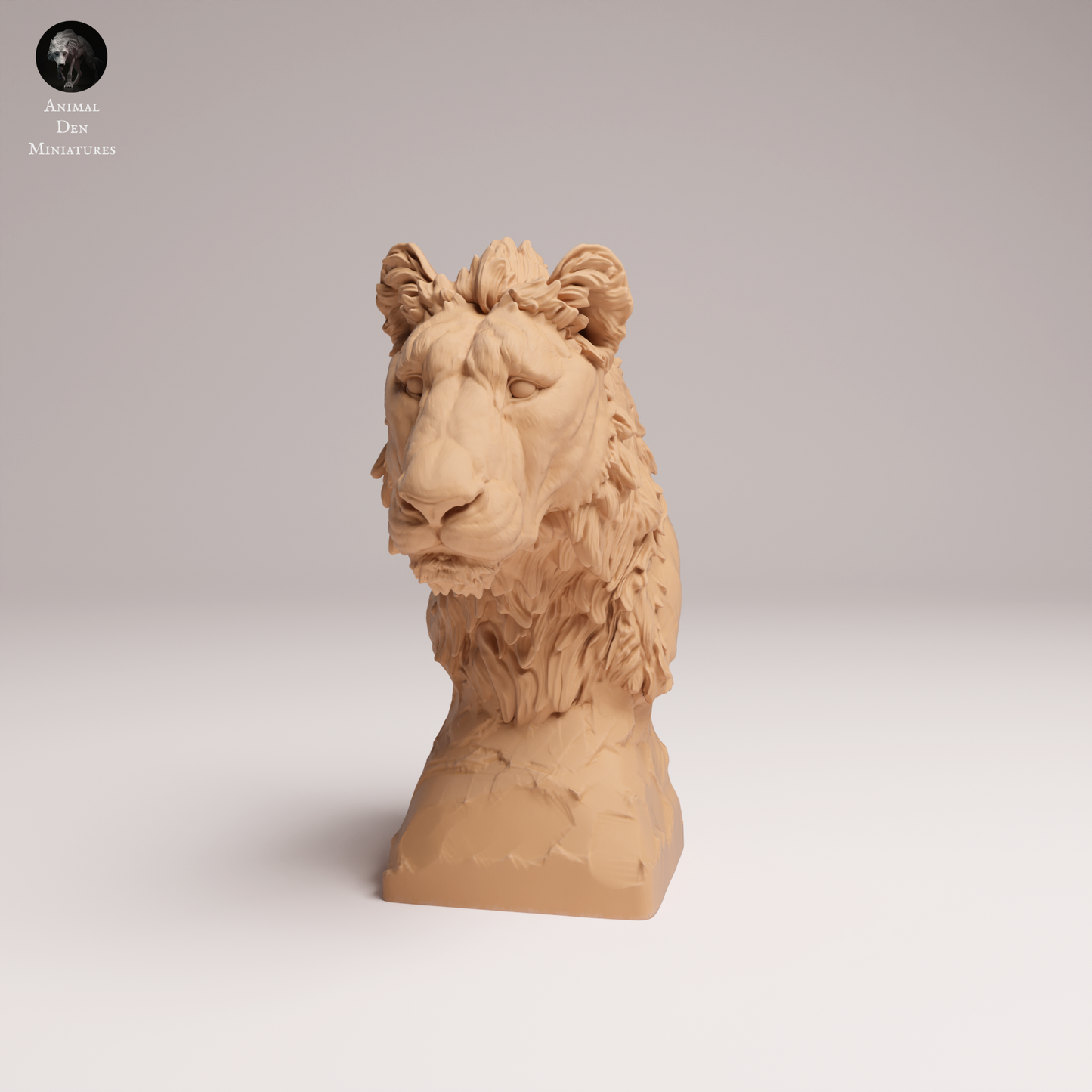 Lion Subadult Bust - Animal Den Miniatures