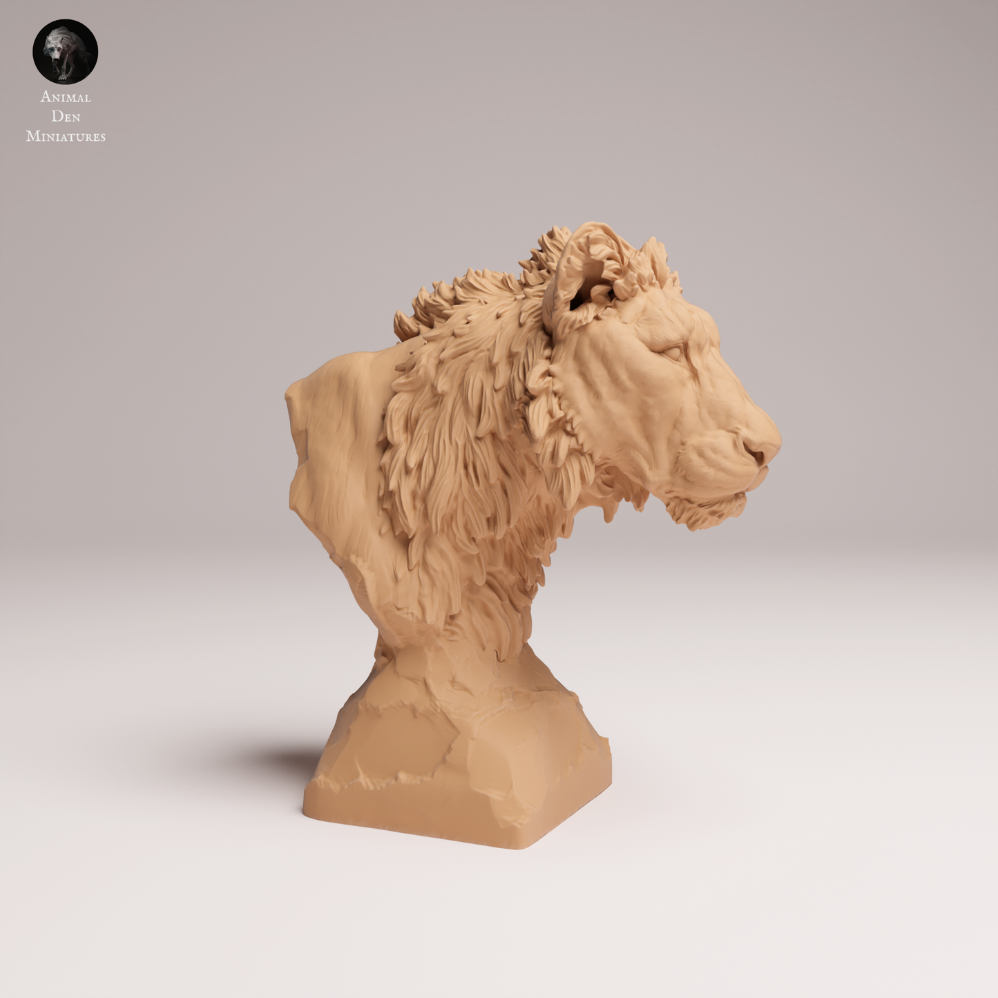 Lion Subadult Bust - Animal Den Miniatures