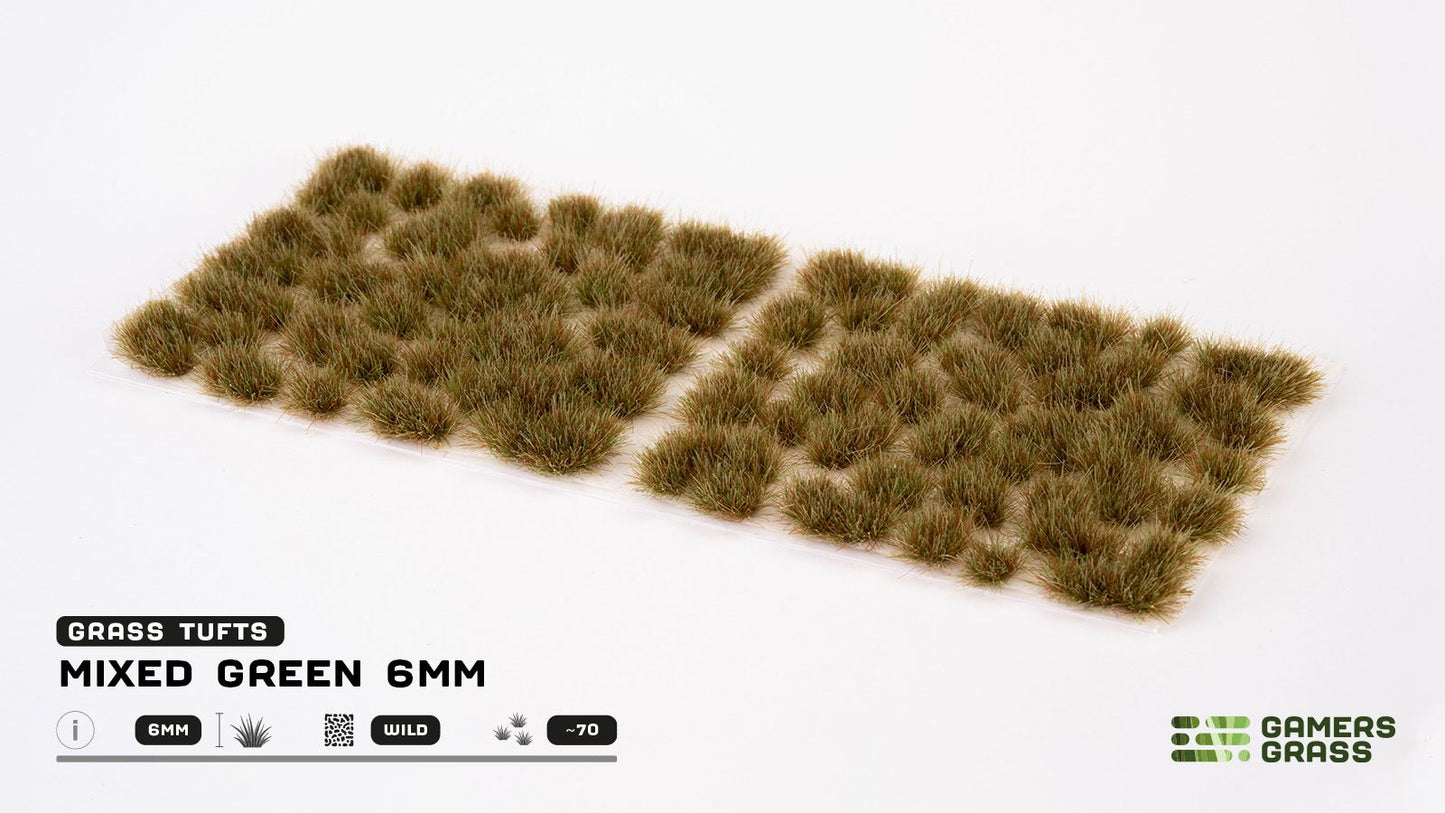 Mixed Green 6mm Wild - Grass Tufts - GamersGrass