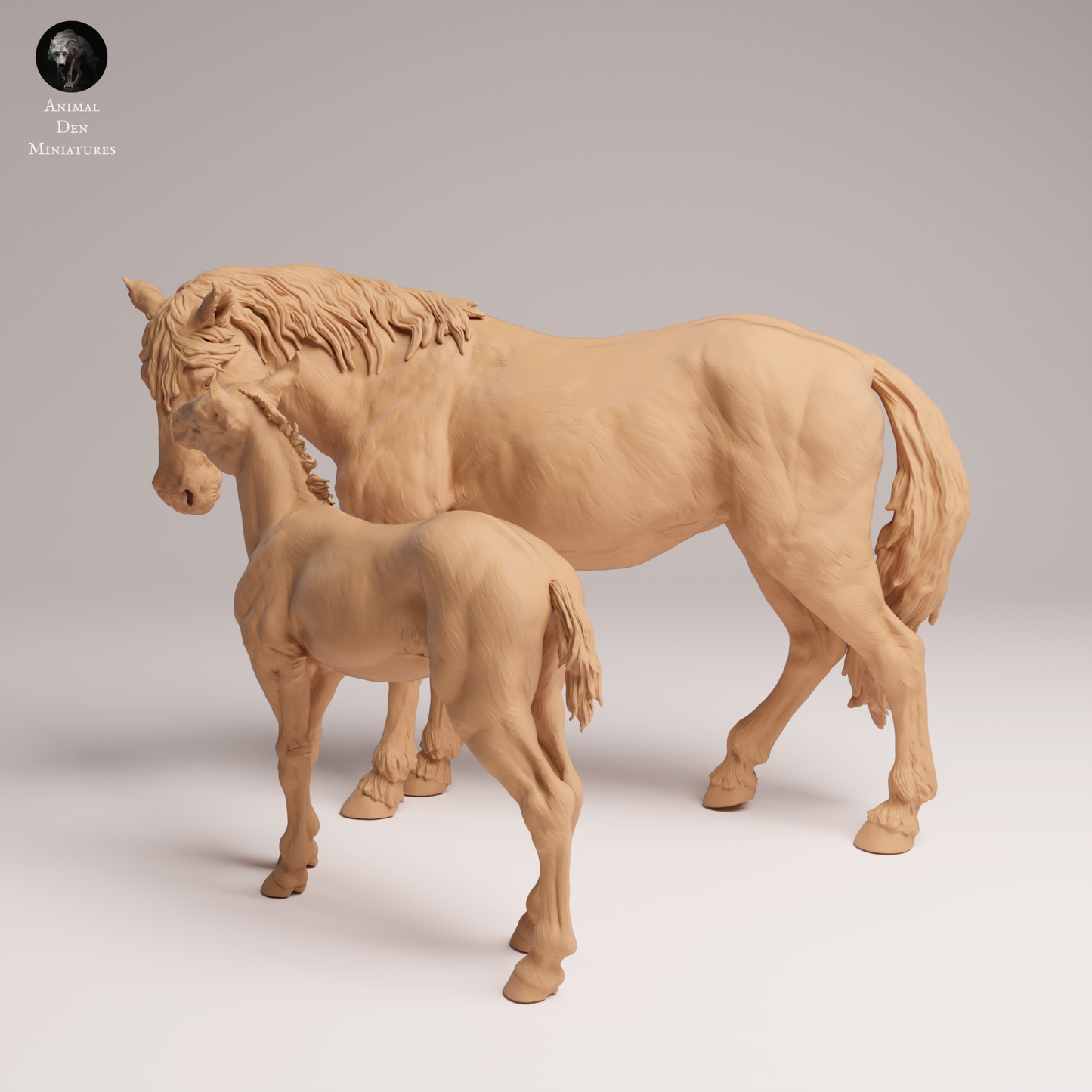 Mustang Female and Calf - Animal Den Miniatures