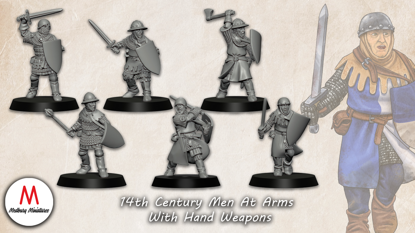14th Century Men At Arms With Hand Weapons - Medbury Miniatures