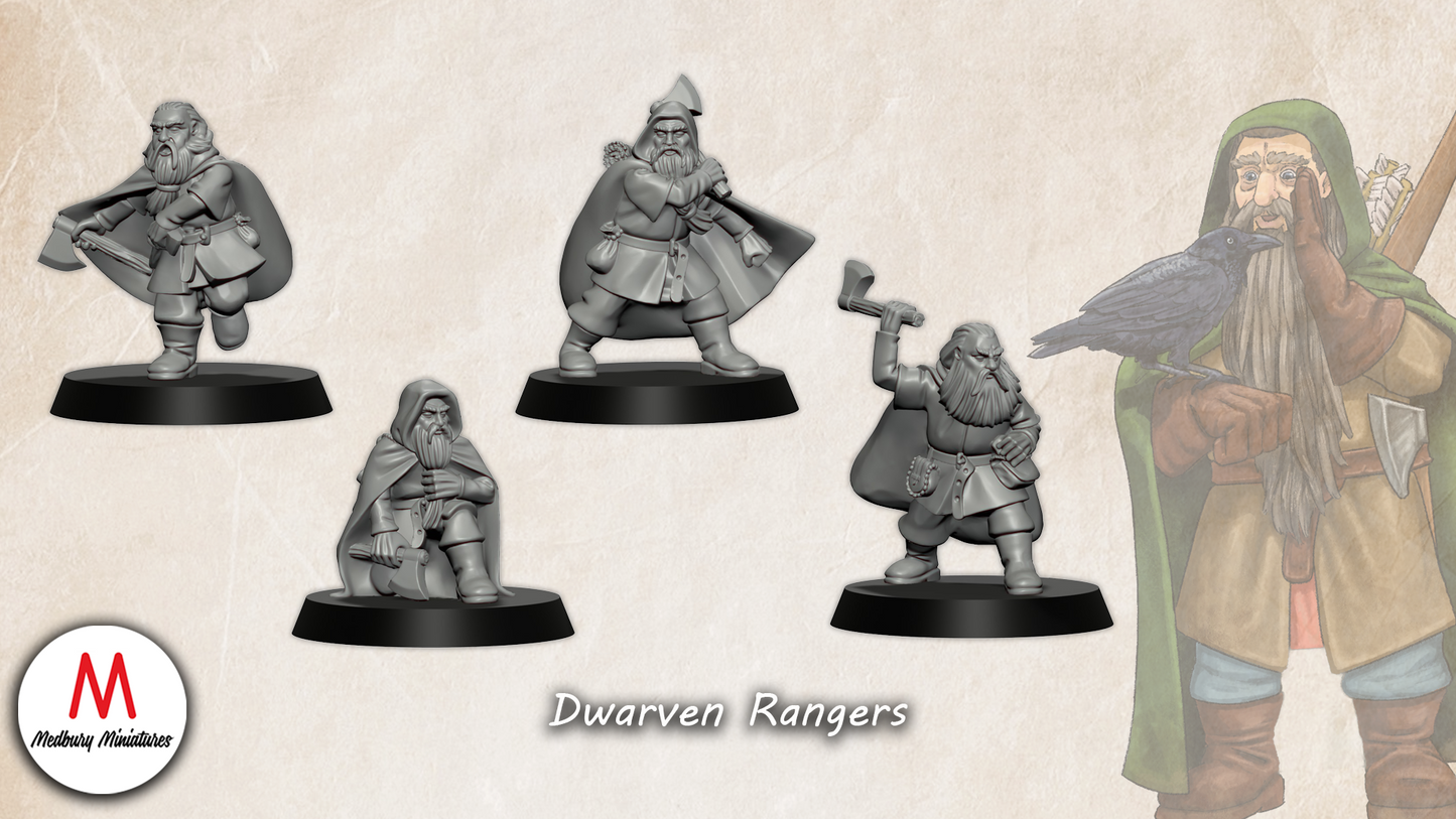 Dwarven Rangers with Throwing Axes - Medbury Miniatures