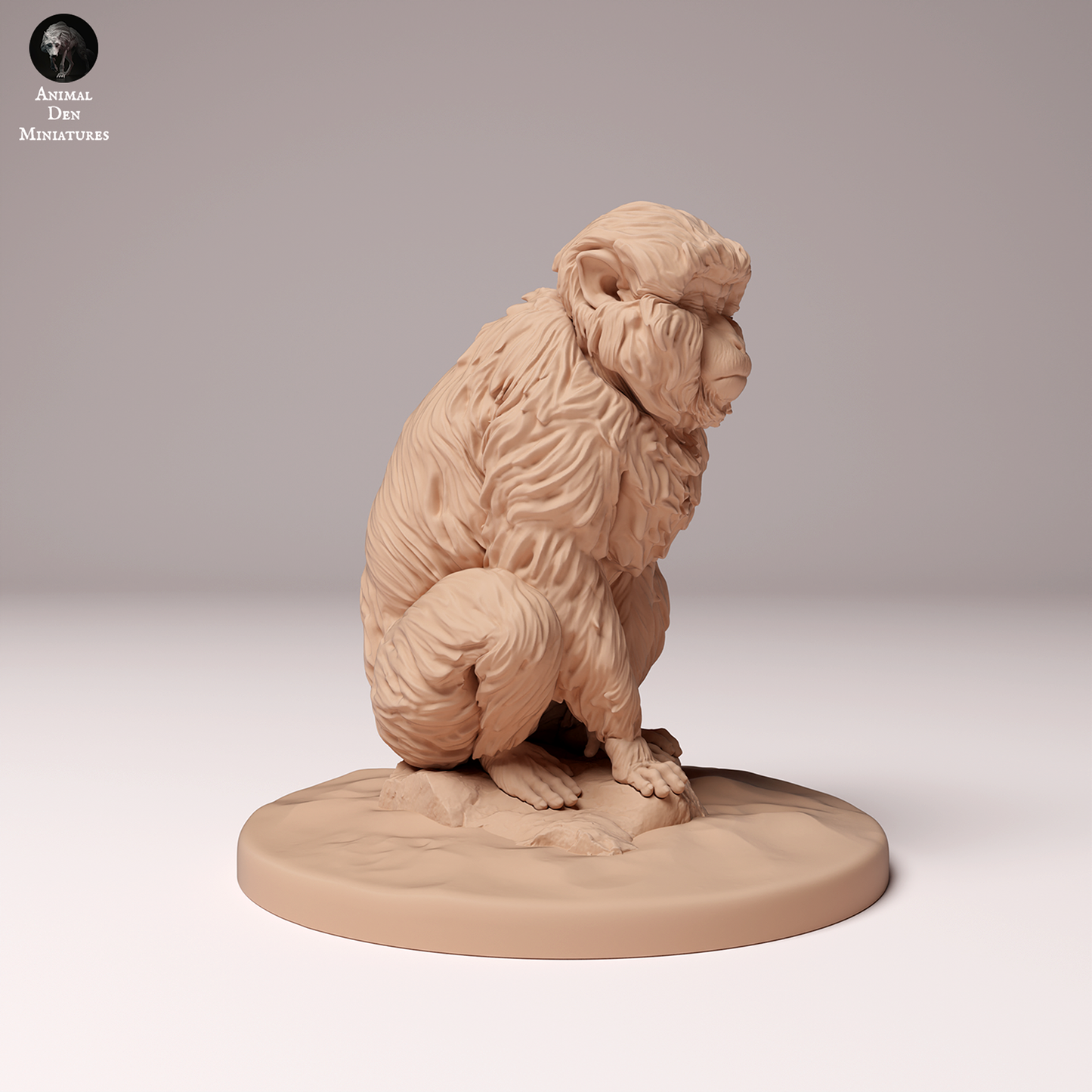 Schneeaffe (Japanmakak) sitzend - Animal Den Miniatures