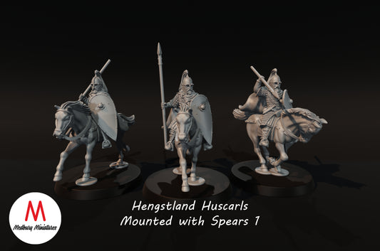 Hengstland Huscarls Mounted with Spears - Medbury Miniatures