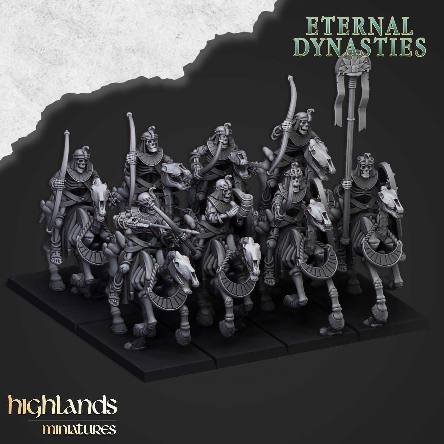 Ancient Skeletal Cavalry with Bows - Eternal Dynasties - Highlands Miniatures