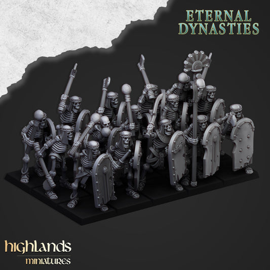 Ancient Skeletons with Hand Weapons - Eternal Dynasties - Highlands Miniatures