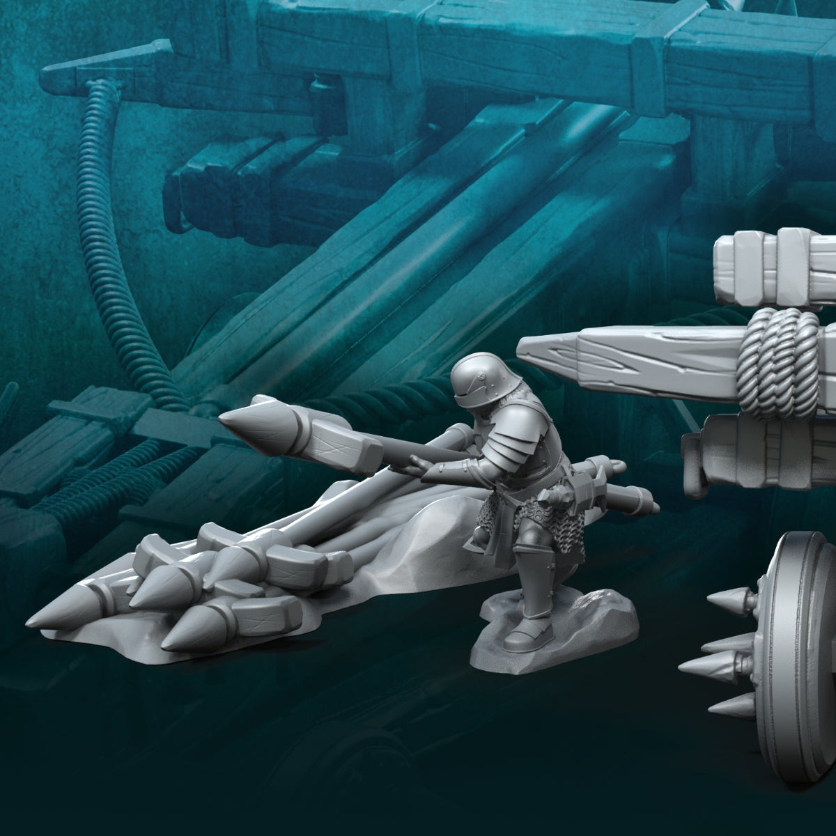 Baliste avec 3 orcs aux mains sanglantes - Davale Games Baliste