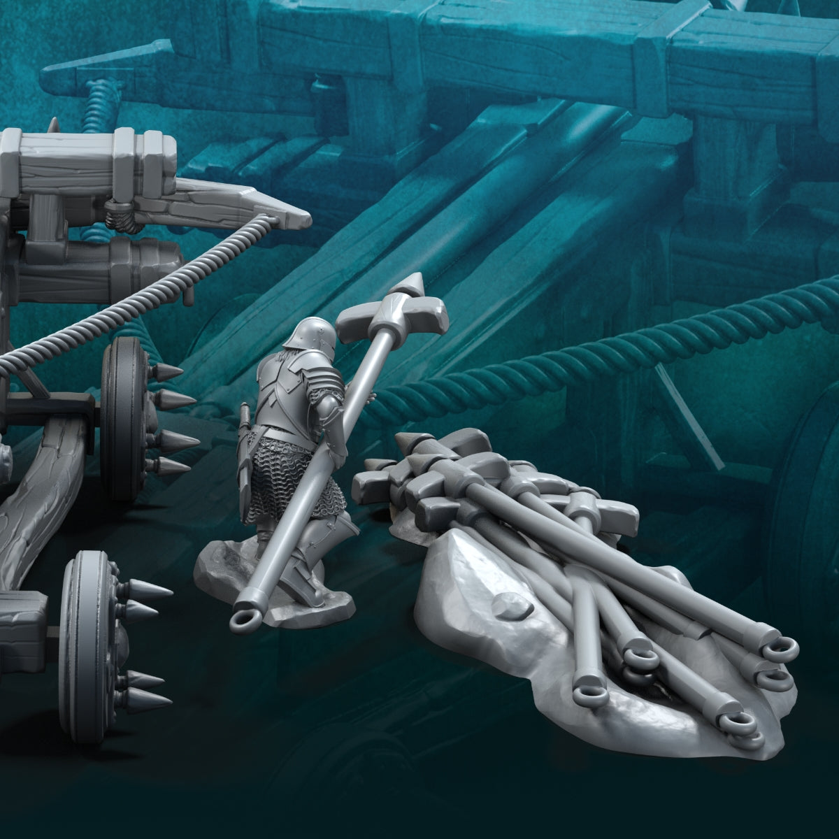 Baliste avec 3 orcs aux mains sanglantes - Davale Games Baliste