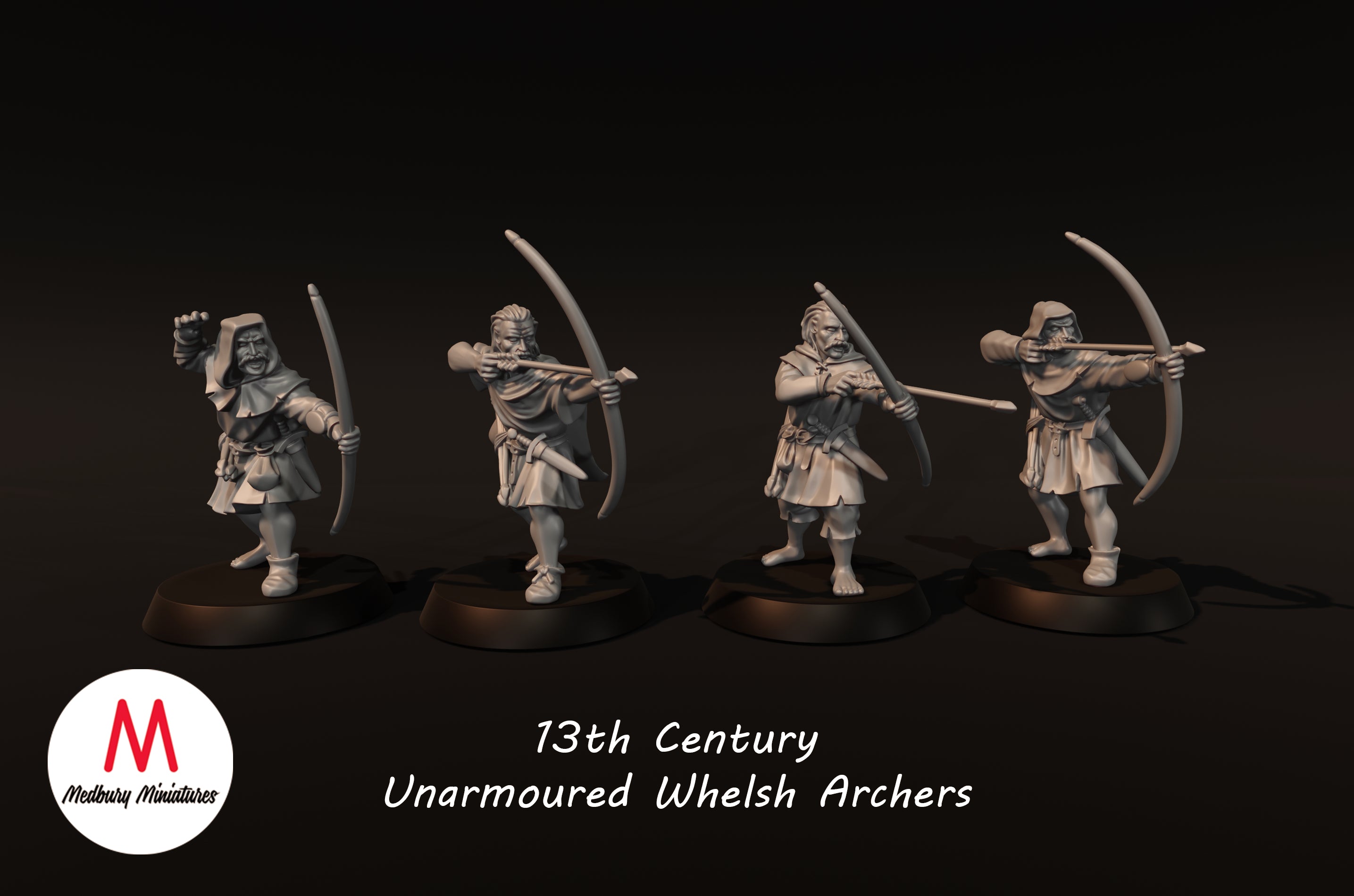 13th Century Unarmoured Welsh Archers Medbury Miniatures HammerLine 13th-century-unarmoured-welsh-archers-medbury-miniatures-hammerline